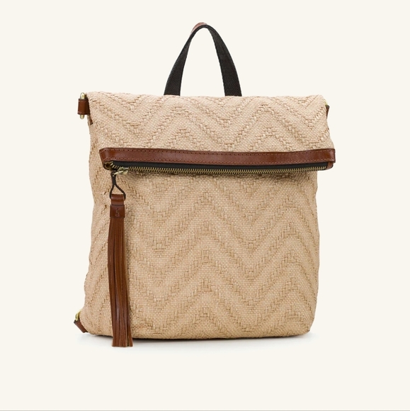 Patricia Nash Natural Zig Zag Woven Luzille Backpack